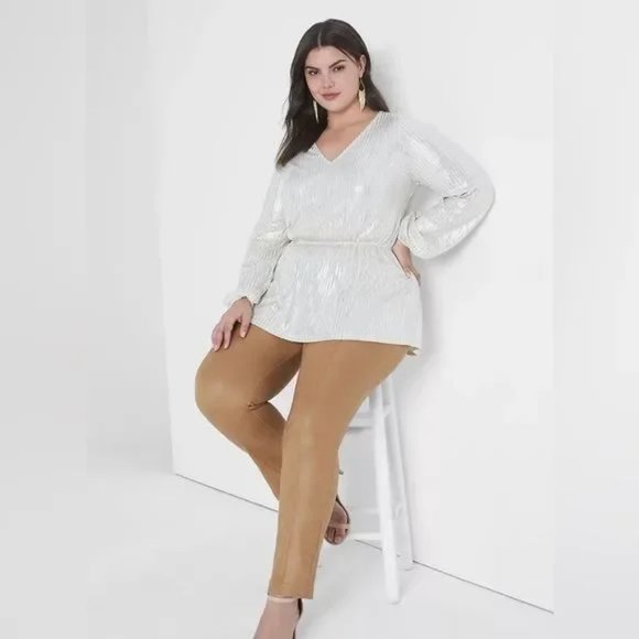 Lane Bryant Metallic Festive Blouse 22/24 - Picture 3 of 16